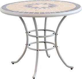 VENTUS - set tavolo in ferro Ø 90 x 74 h con 4 poltrone Ventus