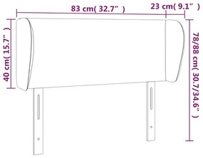 Testiera ad Orecchio Grigio Chiaro 83x23x78/88 cm in Tessuto