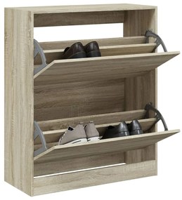 Scarpiera Rovere Sonoma 80x34x96,5 Cm İn Legno Multistrato /