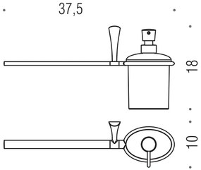 Colombo Land B2874S Portasciugamani bidet con Dispenser portasapone liquido sinistro in Vetro Acidato Naturale cromo