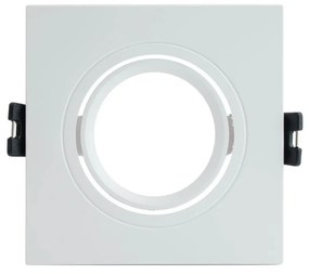 Faretto da Incasso Bianco Orientabile Quadrato in Policarbonato Foro Ø75-85mm GU10
