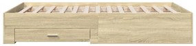 Giroletto cassetti rovere sonoma 140x190 cm legno multistrato