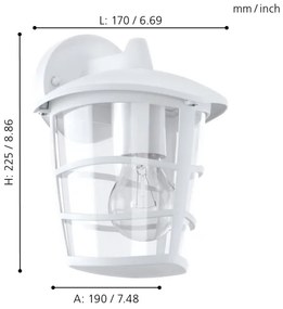 Eglo 93095 - Applique a LED da esterno ALORIA 1xE27/8,5W/230V IP44