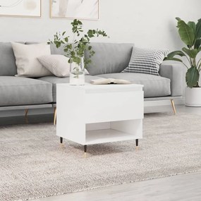 Tavolino Bianco Lucido 50x46x50 Cm İn Legno Multistrato /