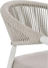 Sedia Da Esterno Impilabile Con Braccioli In Alluminio E Corda Millor Bianco JA61 Bizzotto