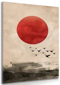 Quadro su tela – Japandi magia della luna rossa