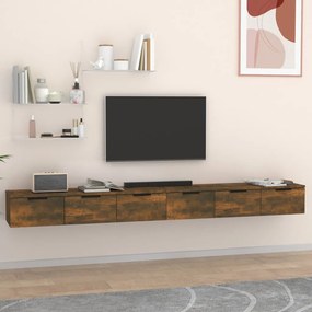 Mobili A Muro 2 Pz Rovere Fumo 102x30x20cm İn Legno Multistrato /