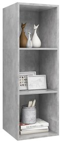 Mobile TV a Parete Grigio Cemento 37x37x107cm Legno Multistrato