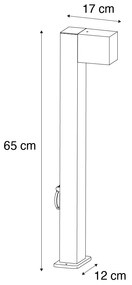 Lampada da esterno nera con picchetto e pressacavo 65cm presa inclusa IP44 - Baleno