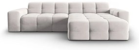 Divano angolare in velluto grigio chiaro (angolo destro) Kendal - Micadoni Home