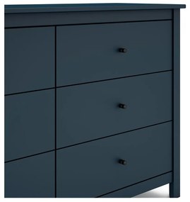 Cassettiera bassa blu scuro in pino 130x80 cm Misti - Marckeric