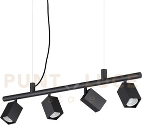 Dynamite sospensione con 4 faretti orientabili quadrati attacco gu1...