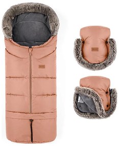 PETITE&amp;MARS - SET Coprigambe per bambini 4in1 ARCTIC + stroller mano muffs Pastel Peach