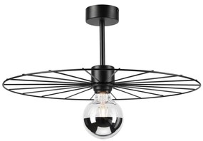 Lampadario a sospensione con supporto rigido MONTANA 1xE27/15W/230V diametro 45 cm nero