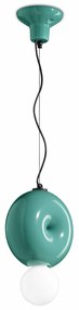 Sospensione Vintage Decò Bumbum 1 Elemento Ceramica Turchese 1 Luce E27