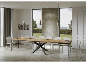 Tavolo Volantis Evolution piano Quercia Natura 90x180 Allungato 440 telaio Antracite