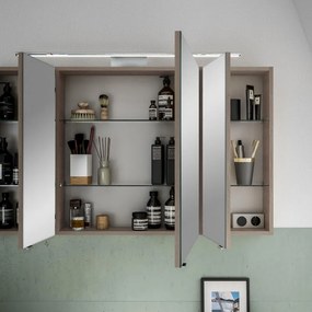 Specchio Contenitore Con Illuminazione PELIPAL rovere sanremo L 120 x H 70.3 x P 17 cm