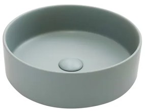 Lavabo da appoggio SENSEA tondo piletta inclusa in ceramica verde satinato piletta inclusa