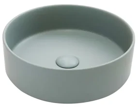 Lavabo da appoggio tondo in ceramica verde semi opaco