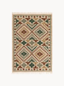 Tappeto kilim tessuto a mano con frange Zohra