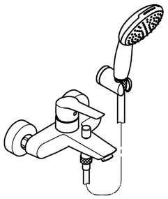 GROHE 25283002 - Miscelatore per vasca con accessori DN 15, cromo lucido