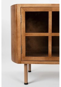 Mobile TV di colore naturale in legno di cauciù massiccio 150x55x38 cm Yaz – White Label