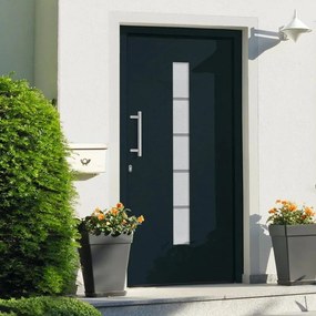 Porta Dıngresso İn Alluminio E Pvc Antracite 100x210 Cm /