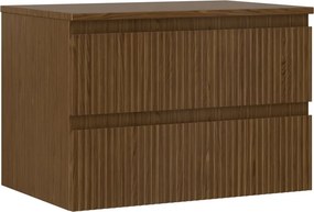 Mexen Rivel armadietto da bagno sottolavabo 70 cm con piano, 2 cassetti, scanalato, noce - 91A20-07047-2-BFFC86