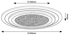 Rabalux 71316 - Plafoniera LED dimmerabile TANELI 56W/230V 3000/4000/6000K nera + telecomando
