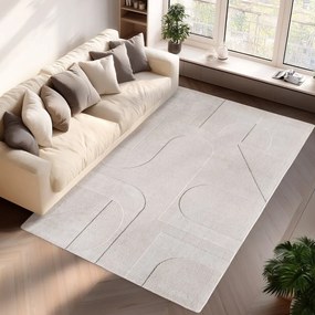 Tappeto color crema lavabile 200x290 cm Pompei 1614 – Ayyildiz Carpets