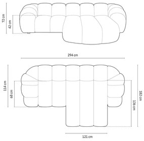 Divano angolare beige (con penisola a destra) Diana – Micadoni