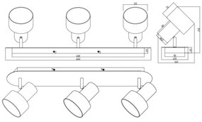 Trio - Faretto WAILER 3xGU10/5W/230V cromo opaco