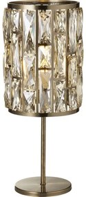 Lampada da tavolo bijou - metallo ottone anticato e vetro champagne