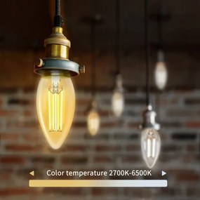 Lampadina LED dimmerabile FILAMENT C35 E27/4,5W/230V 2700-6500K Wi-Fi - Aigostar