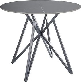 Tavolo rotondo Murano in grigio/nero - ø90/h76 cm