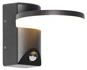 Lampada da parete per esterni nera con LED IP54 sensore di movimento - Esmee