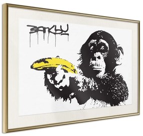 Poster  Banksy: Banana Gun I  Cornice Quadri Cornice d'oro con passe-partout, Larghezza x Altezza Home decor 30x20