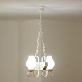 Brilagi - Lampadario a sospensione con catena QUEEN 2xE14/40W/230V faggio/color crema
