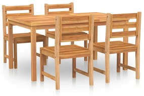 Set da pranzo per giardino 5 pz in legno massello di teak