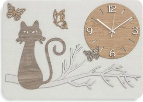 Orologio da parete rettangolare legno laminato GATTO 41x59 cm TRS