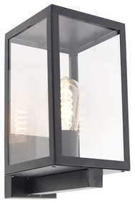 Lampada da parete per esterni moderna nera con vetro 30 cm - Rotterdam