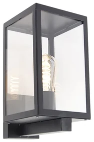 Lampada da parete per esterni moderna nera con vetro 30 cm - Rotterdam