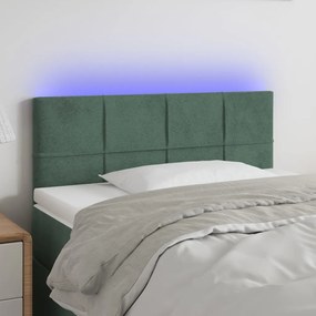 Testiera A Led Verde Scuro 90x5x78/88 Cm İn Similpelle /