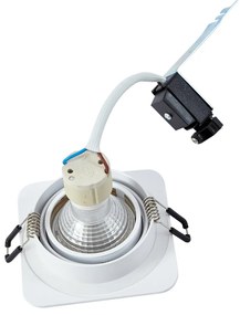 Set di 6 faretti da incasso arrotondati bianchi GU10 50mm orientabili e inclinabili IP44 - Alberto