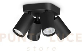 Dynamite faretto nero orientabile 4 luci attacco gu10 lampadina inc...