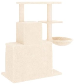 Albero per gatti con tiragraffi in sisal crema 83 cm