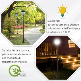 Lampione da Giardino LED a Energia Solare H177 cm  Vincent...