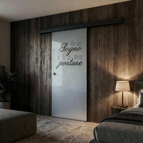 Porta scorrevole destra Sogno in vetro trasparente, L 88 x H 215 cm, con binario Meli