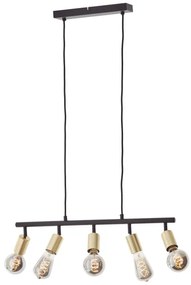 Brilliant - Lampadario a sospensione su cavo TIFFANY 5xE27/28W/230V nero/ottone