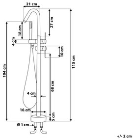 Rubinetteria freestanding con miscelatore VICTORIA Beliani
